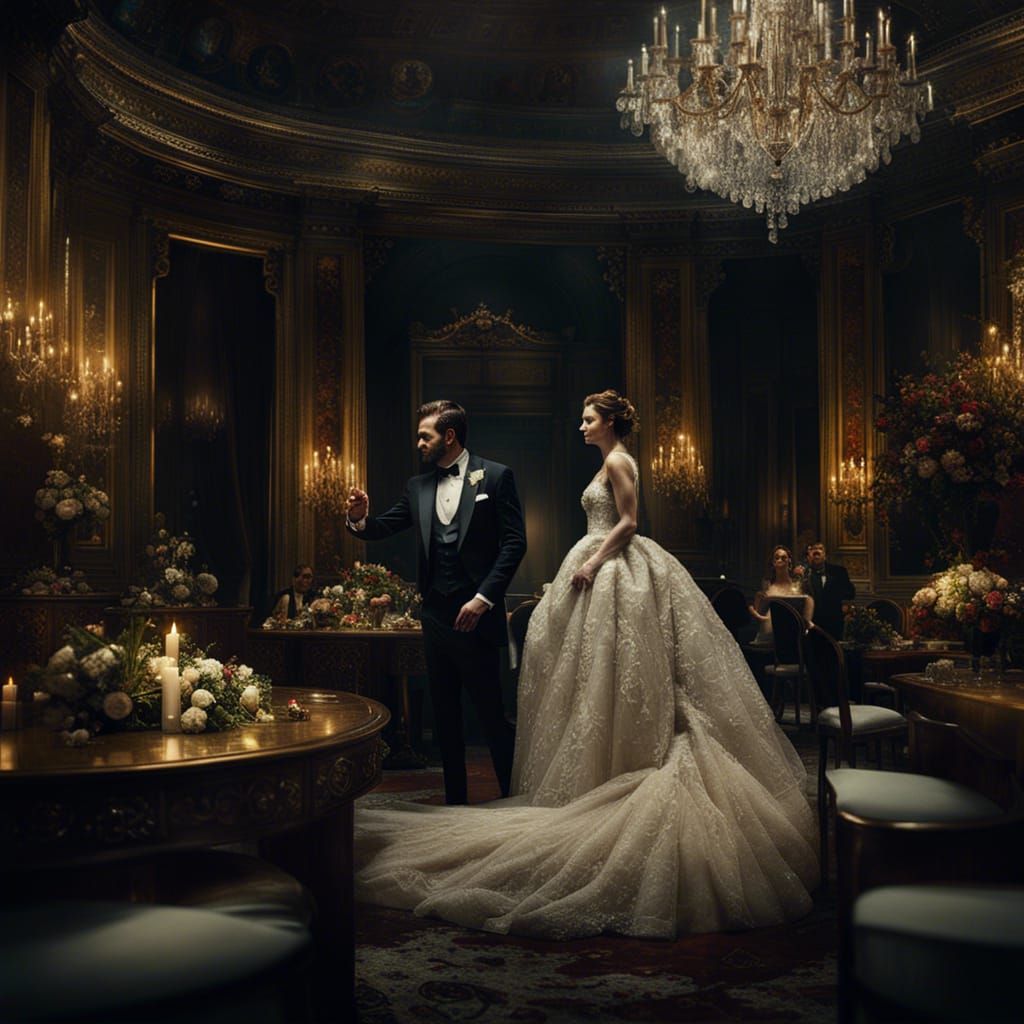 Cinematic Wedding Photo in Hyperrealism Style