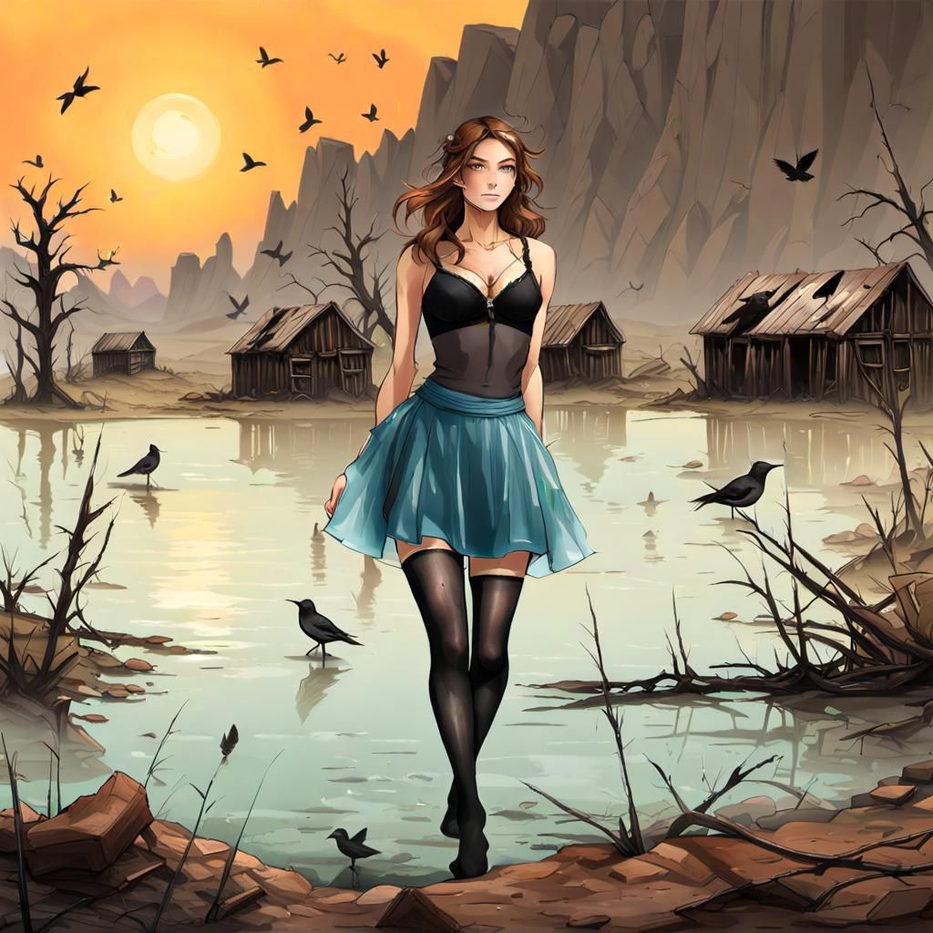 Post-Apocalyptic Summer: Watercolor Digital Illustration