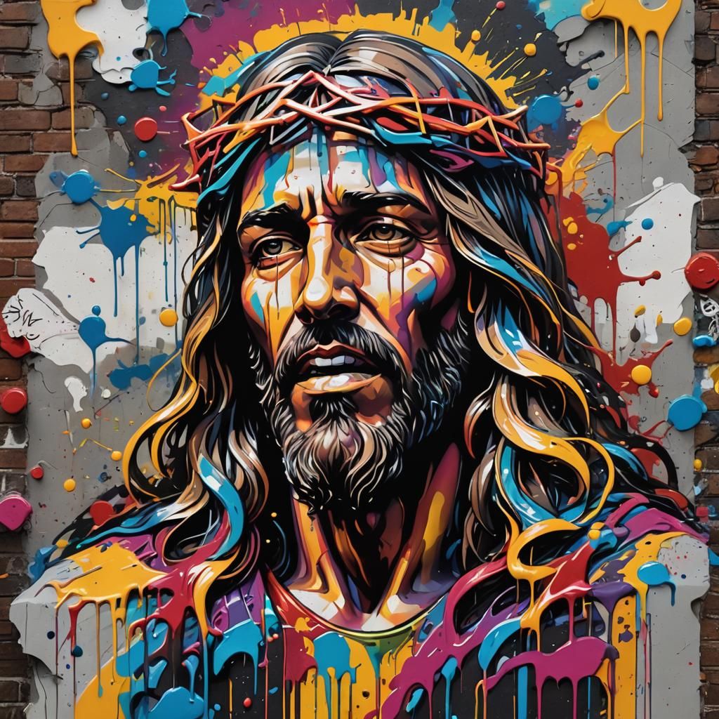 Jesus Christ Graffiti Art in Ultra Quality