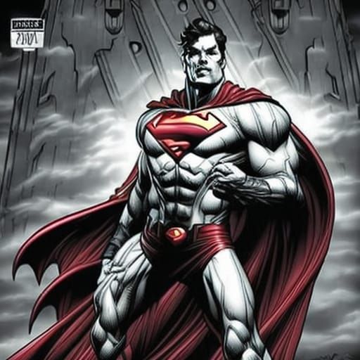 Evil Superman in Comic Book Art Style