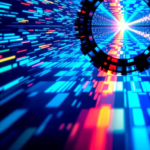 Digital Glitch Effect with Color Code Distortions