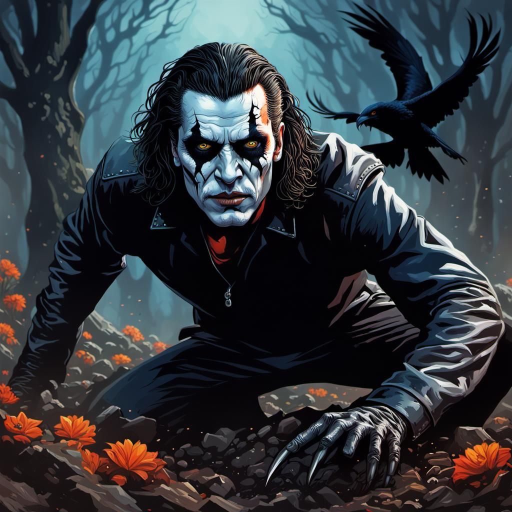 Eric Draven's Transformation: A Hyperrealistic Concept Art