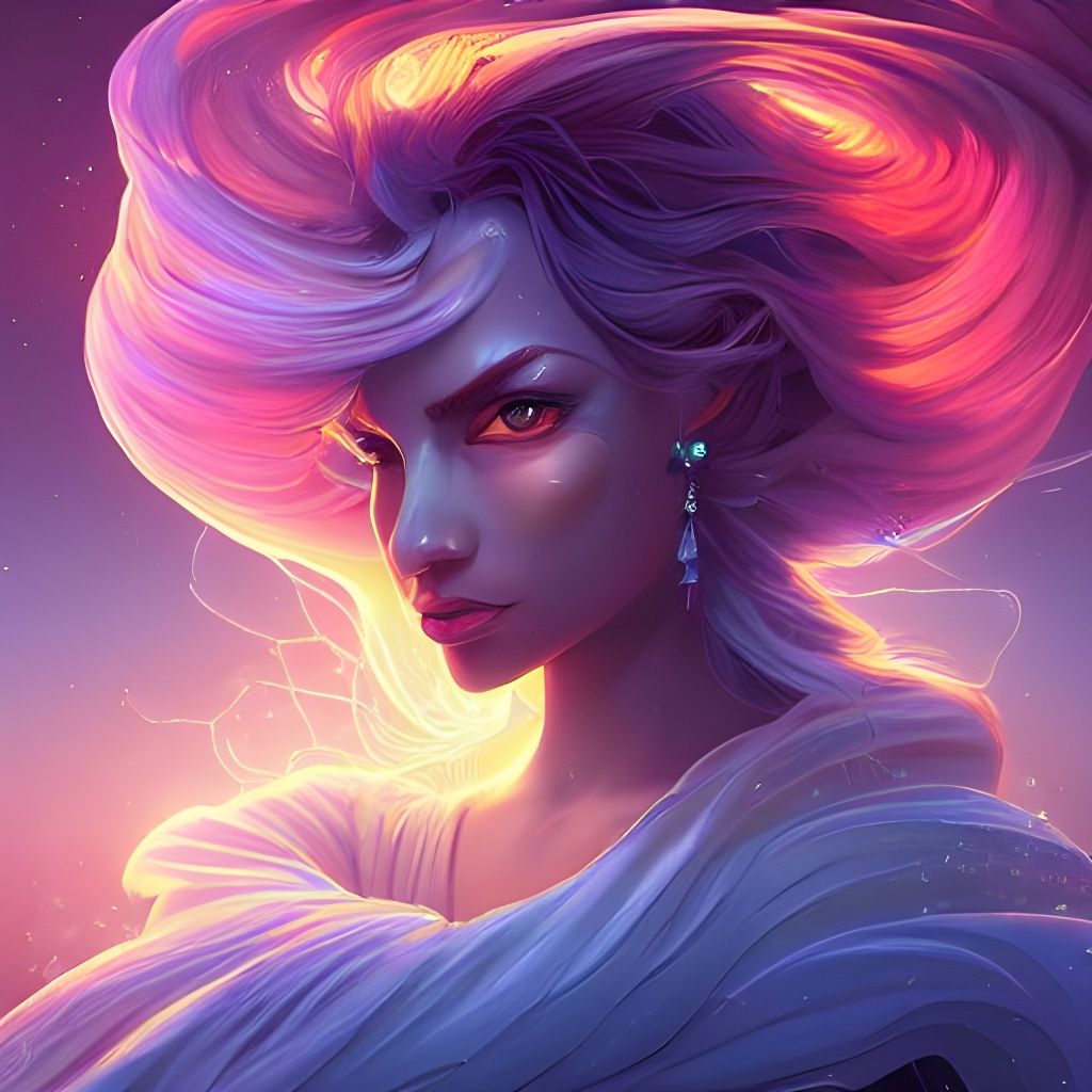 Auramancer Woman in Digital Art Style