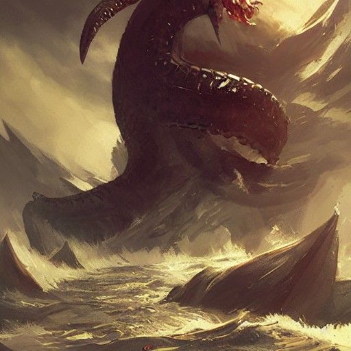 Sinister Jörmungandr Artwork in Greg Rutkowski Style