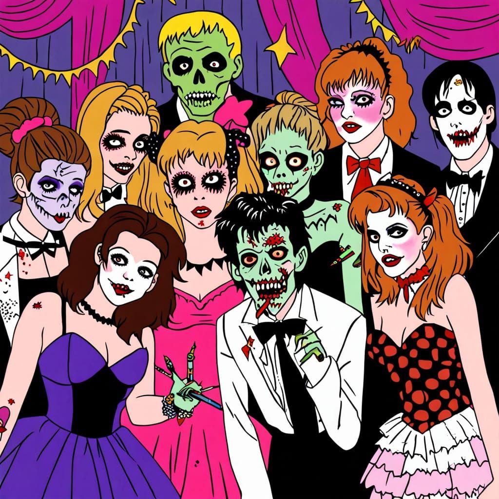 Zombie Prom Night with Buffy and Rocky Horror Vibes