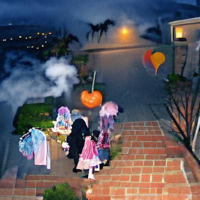 Eerie Halloween Night Under Full Moon