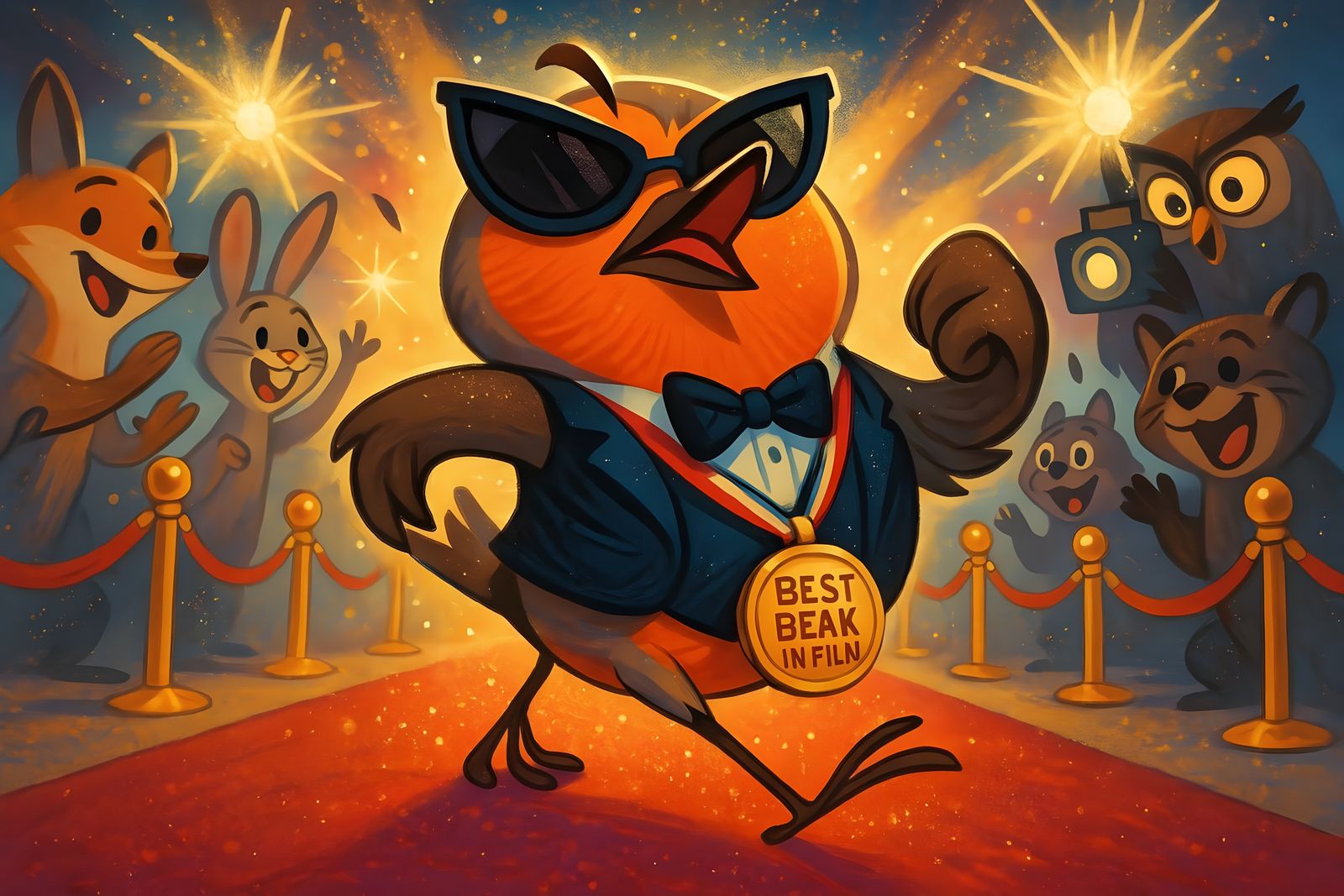 Cartoon Robin Movie Star Wins Award