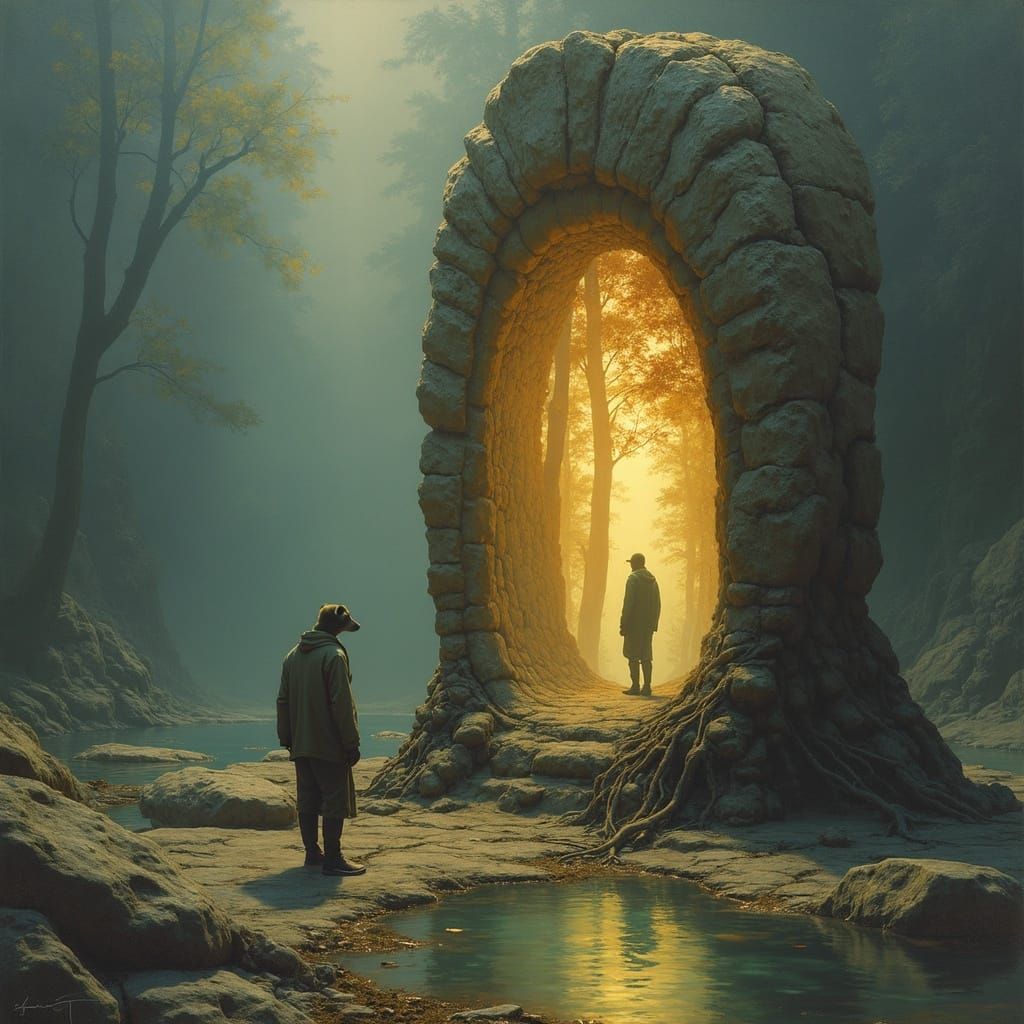 Surreal Fossil Structure With Inner Worlds and Lemur Scienti...