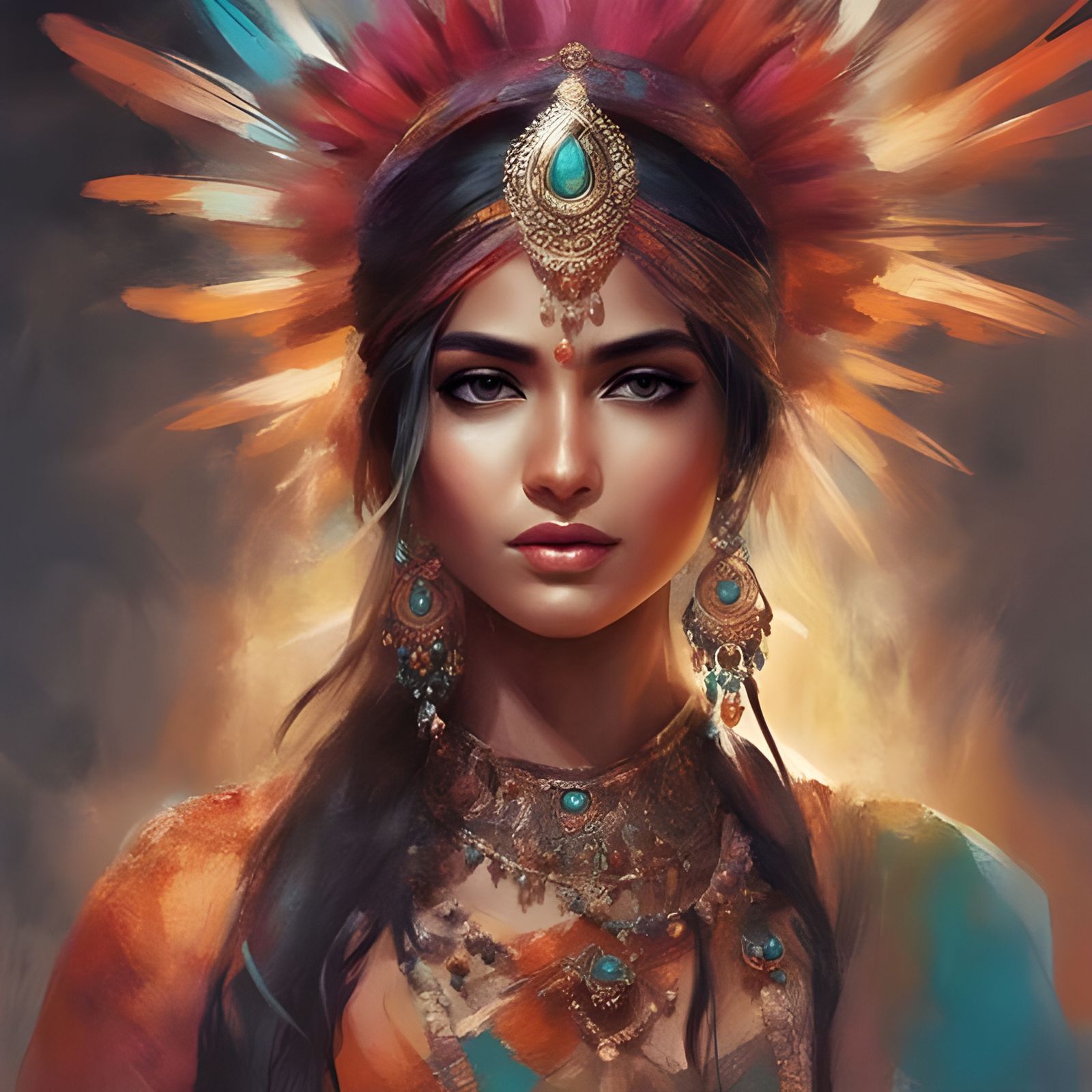 Beautiful Indian Angel in Royo Style