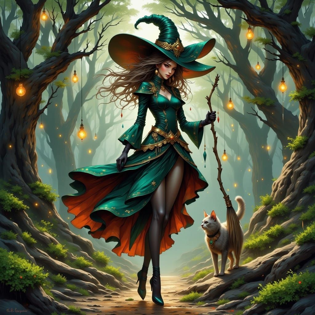 Whimsical Witch's Grand Adventure in Enchanted Forest