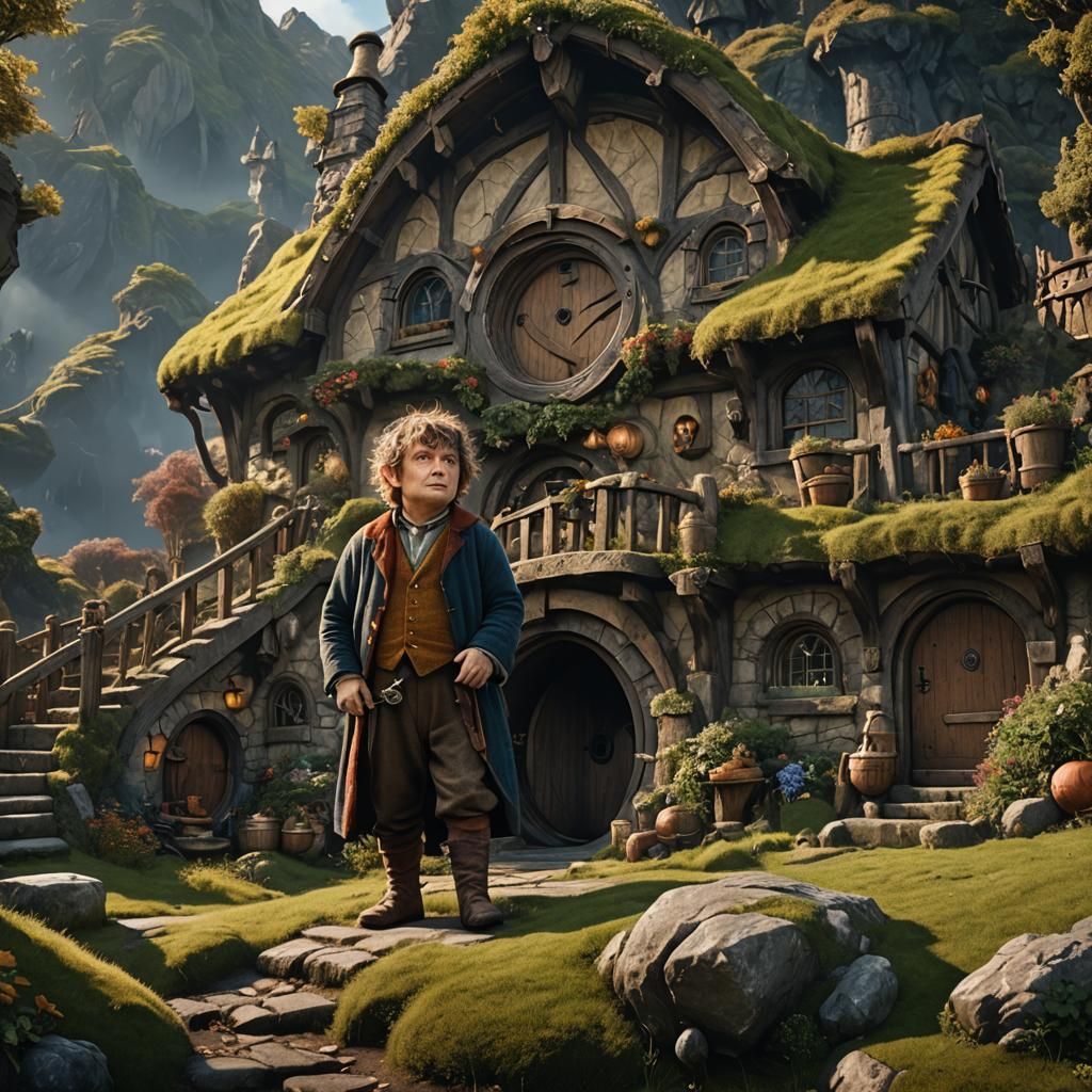 Detailed Matte Painting of Bilbo Baggins