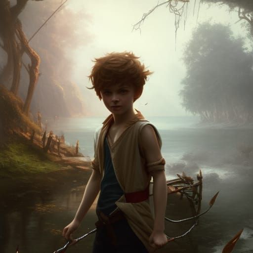 Cute Peter pan as child
