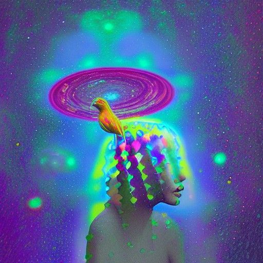 Raining Cats and Dogs: Astral Cosmic Illustration