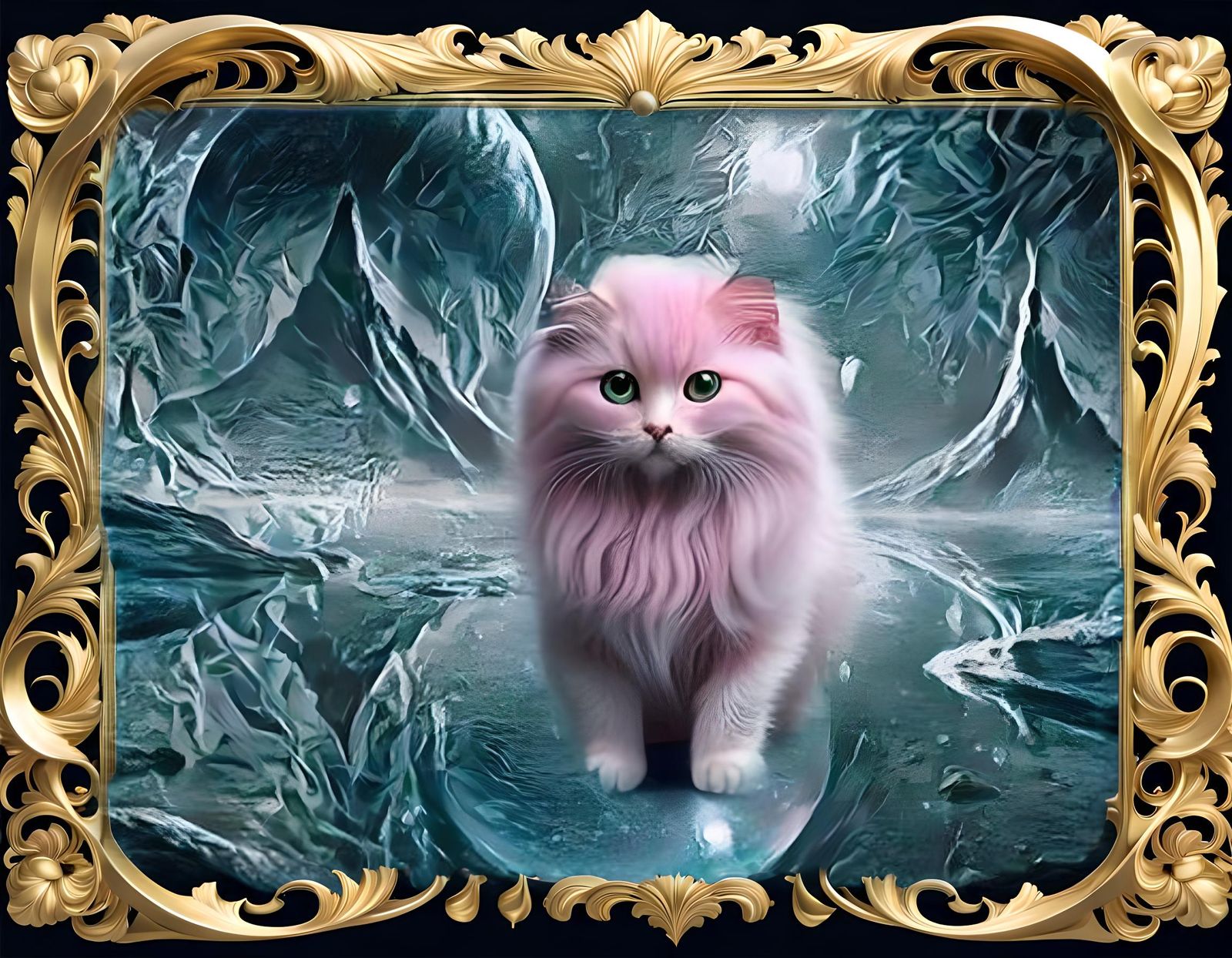 Ornate Gold Frame in Art Deco Style