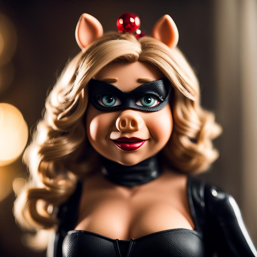 Miss Piggy as Black Widow: Professional Photography