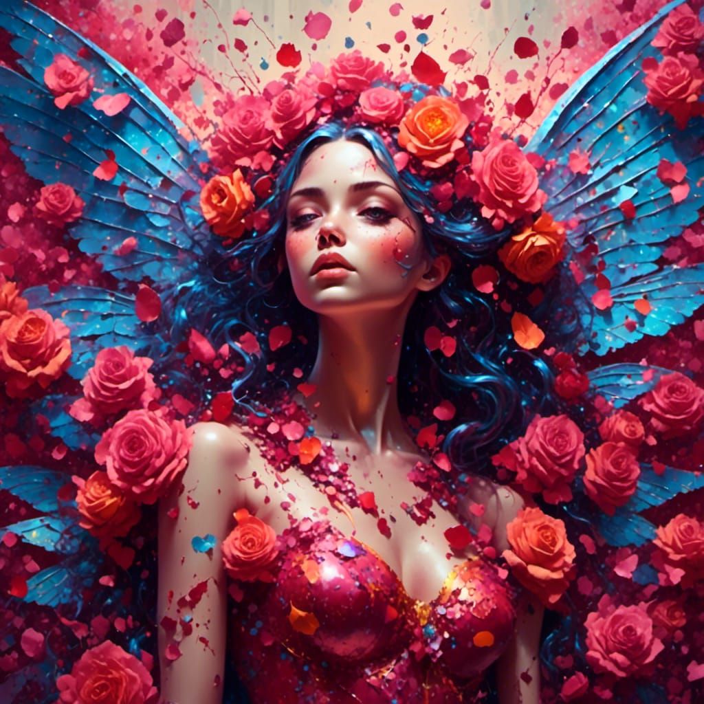 Rose Petal Fairy in Graffiti Art Style