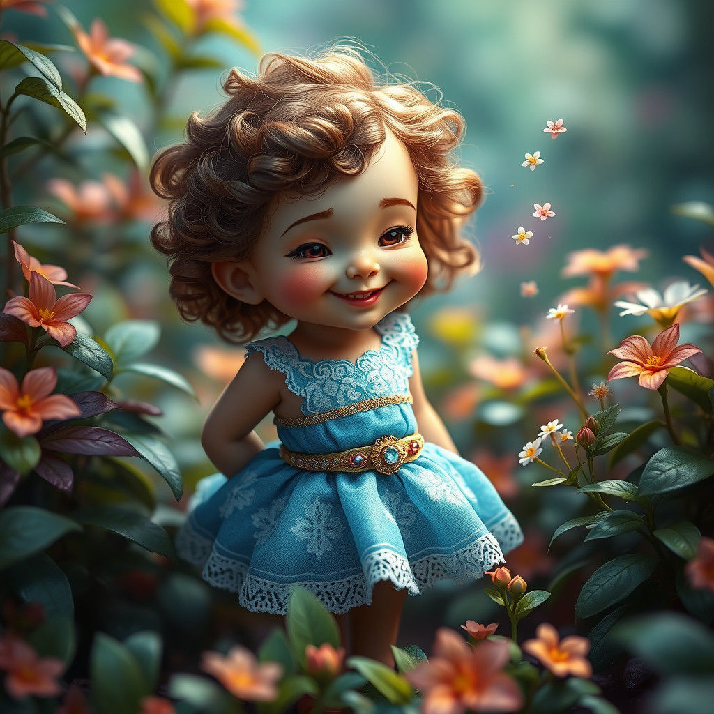 Magical Girl Creates Whirlwind: Matte Painting