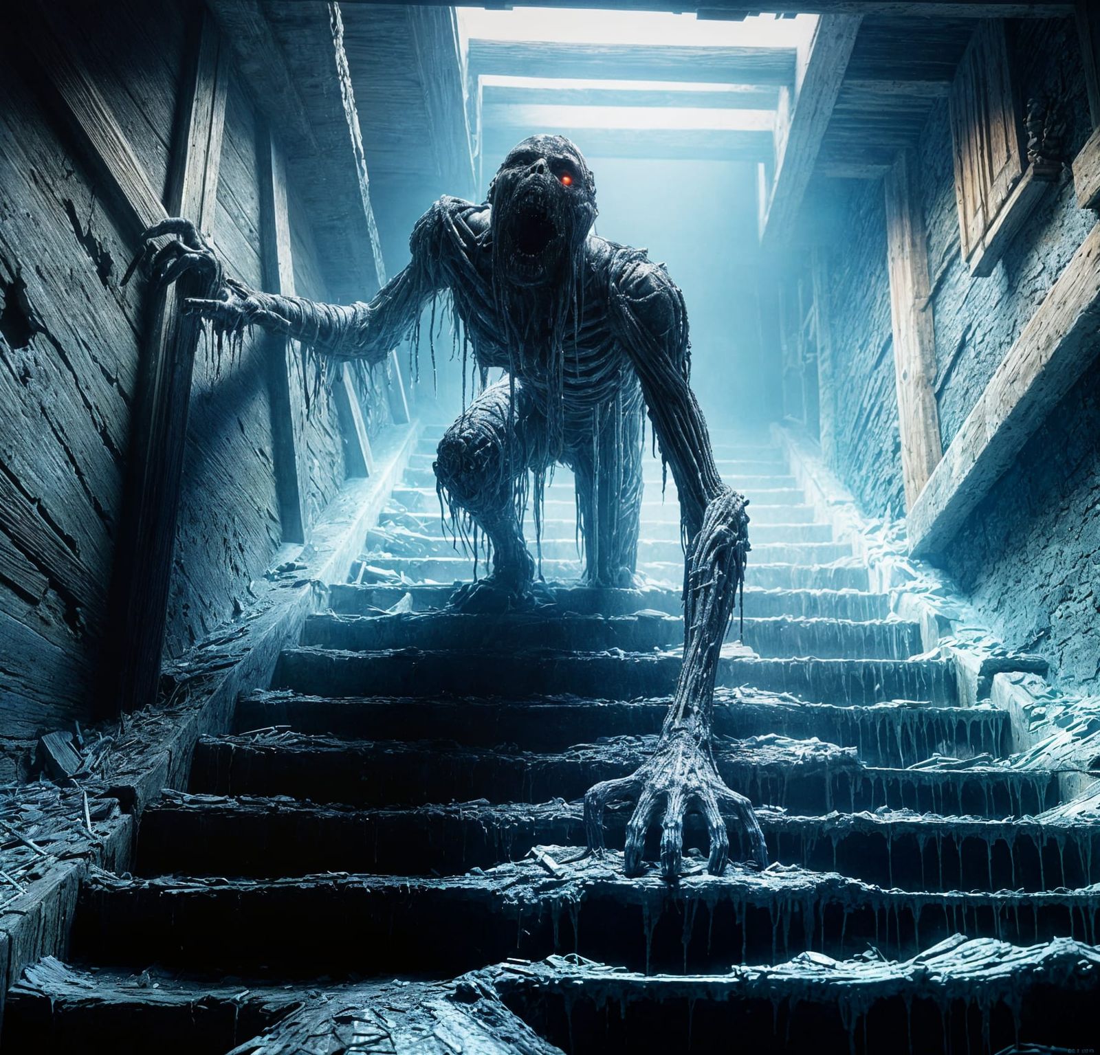 Horrifying Slime Monster Emerges from Gloomy Basement