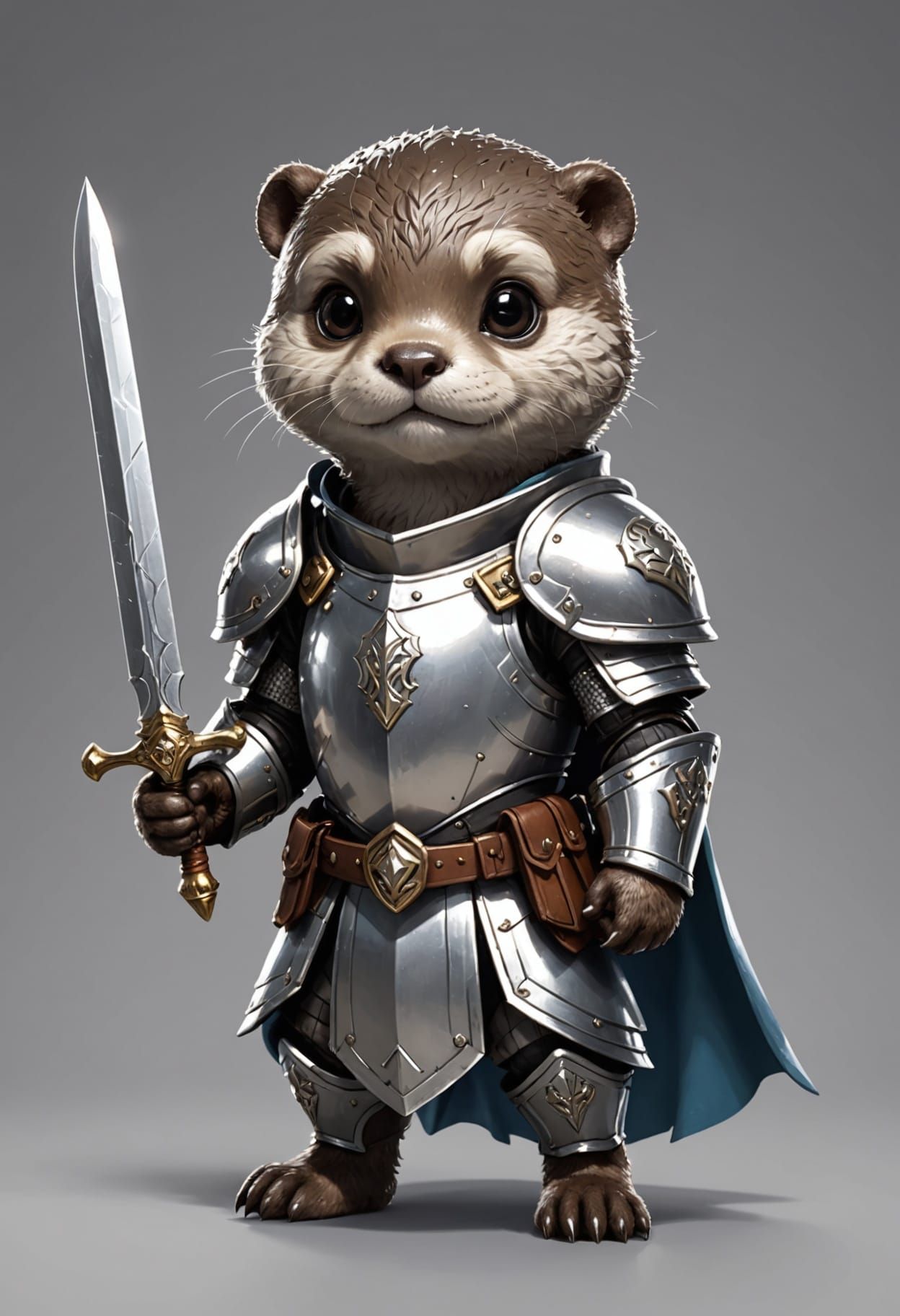 Charming Chibi Otter Knight in Shiny Armor