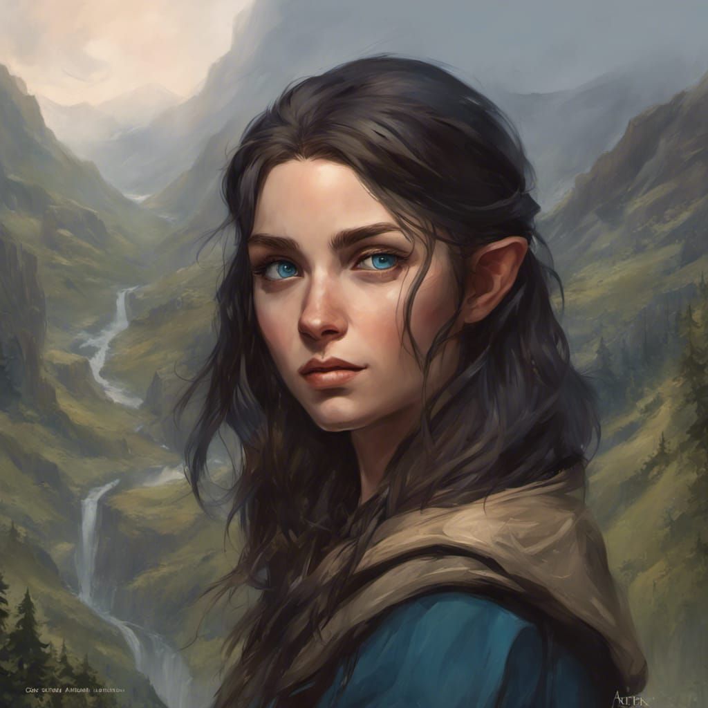 Halfling Rogue Portrait in Middle-Earth, Hyperdetailed Art