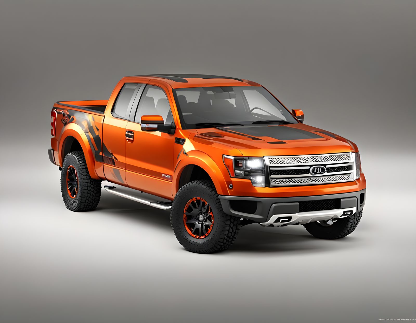 Orange Kia F-150 SVT Raptor 3D Render
