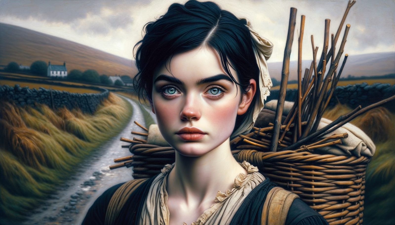 Historical Irish Woman in Traditional Attire