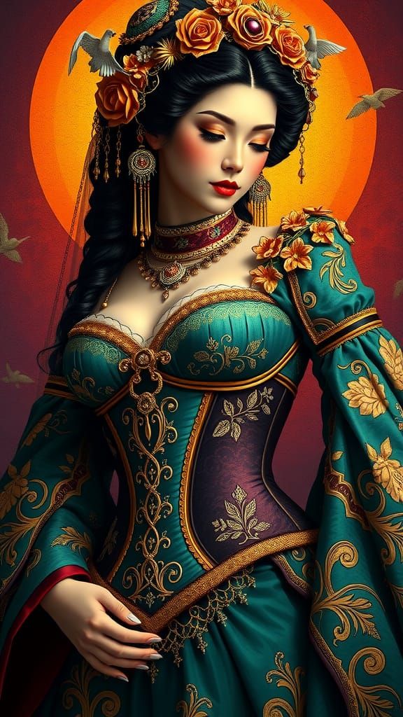 Majestic Goddess Portrait in Neoclassical Art Style