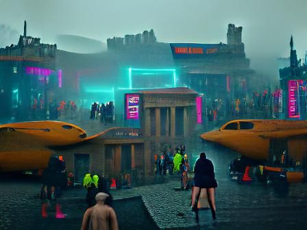 Cyberpunk Edinburgh: Neon Lights and Flying Cars