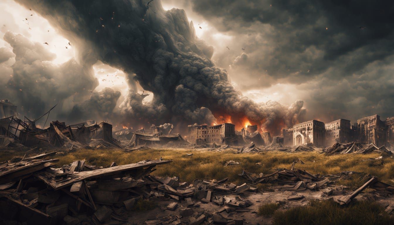 Cyberpunk Apocalypse: Tornadoes Devastate Ruined Metropolis