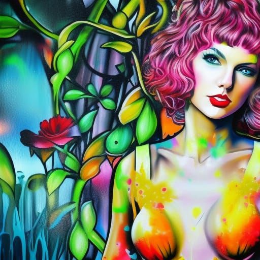 Taylor Swift as Eve: Graffiti Splash Art