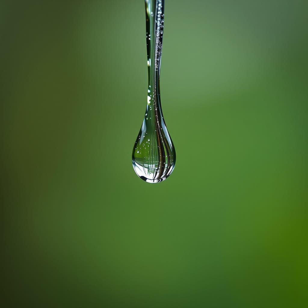 Delicate Water Droplet in Mid-Air, Inspired by Hyperrealisti...