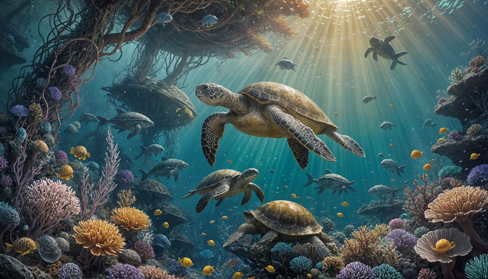 Liquid Fish in a Vibrant Coral Reef