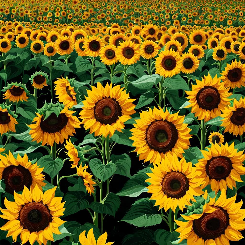 Radiant Sunflower Field Under a Sunny Sky
