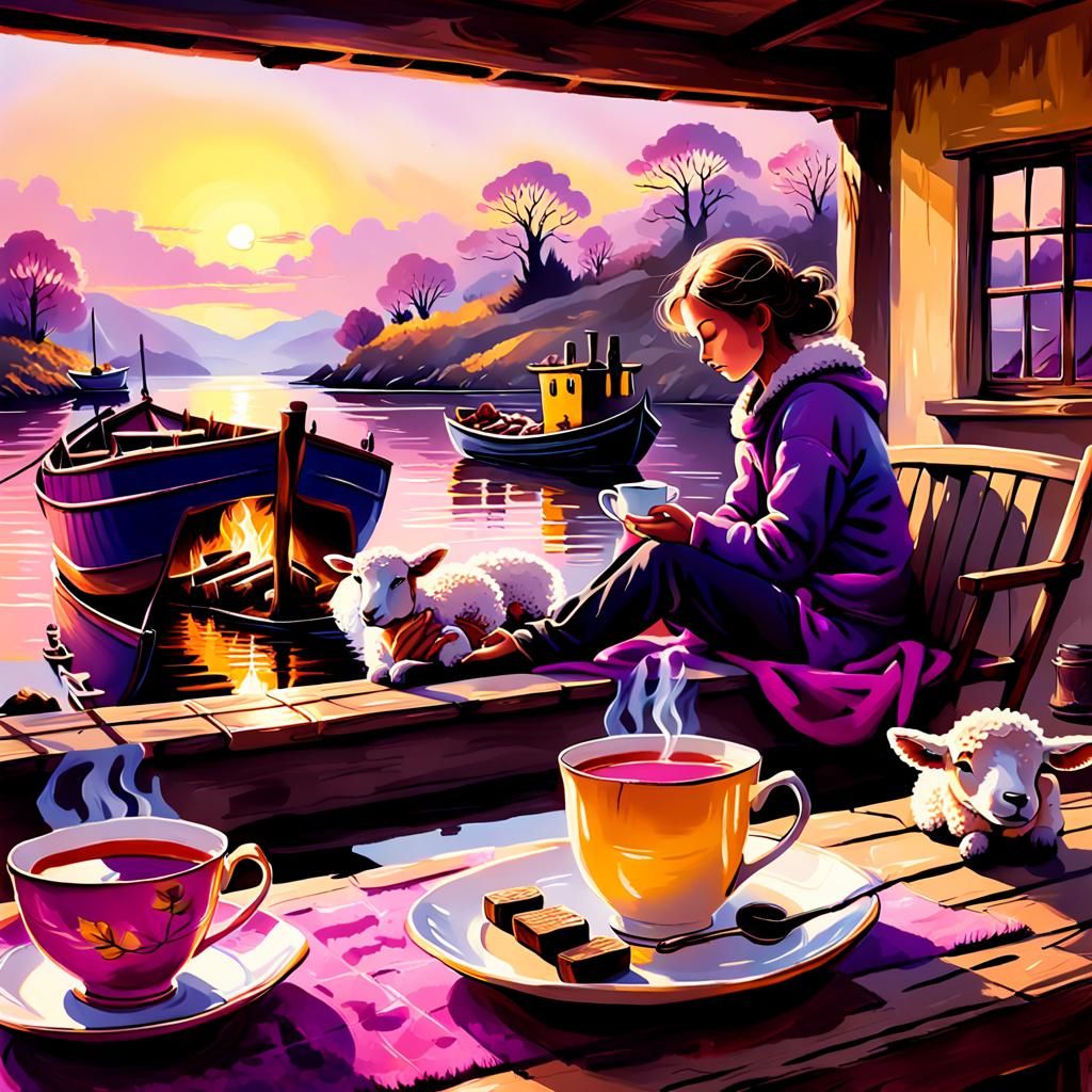 Spring Afternoon: Female Figure in Ink and Airbrush