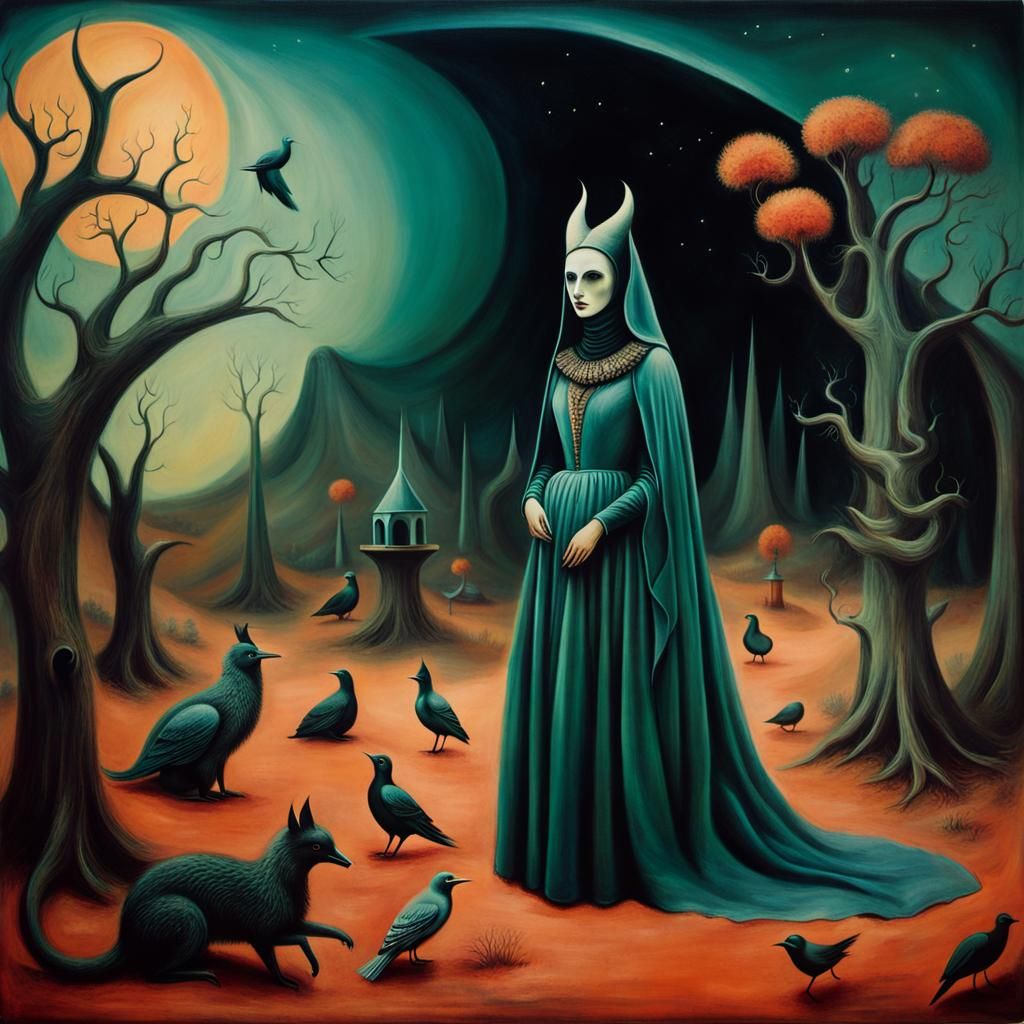 Surreal creation in the style of Leonora Carrington