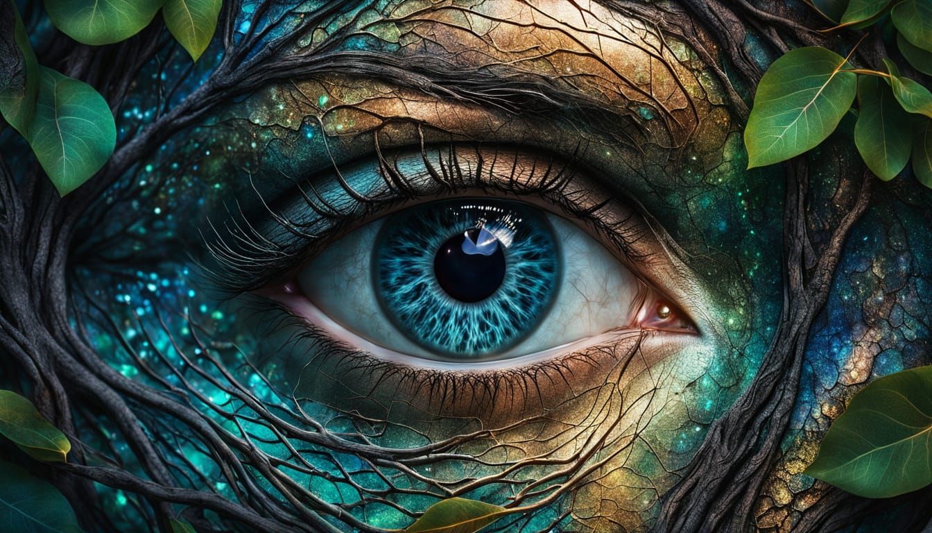 Ethereal Eye in Nature's Embrace