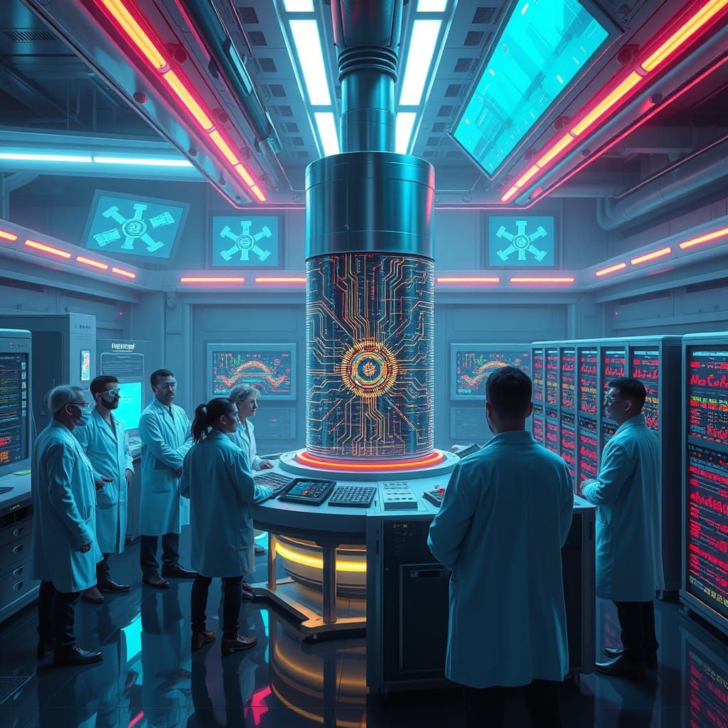 Futuristic Lab on the Brink of a Groundbreaking Discovery