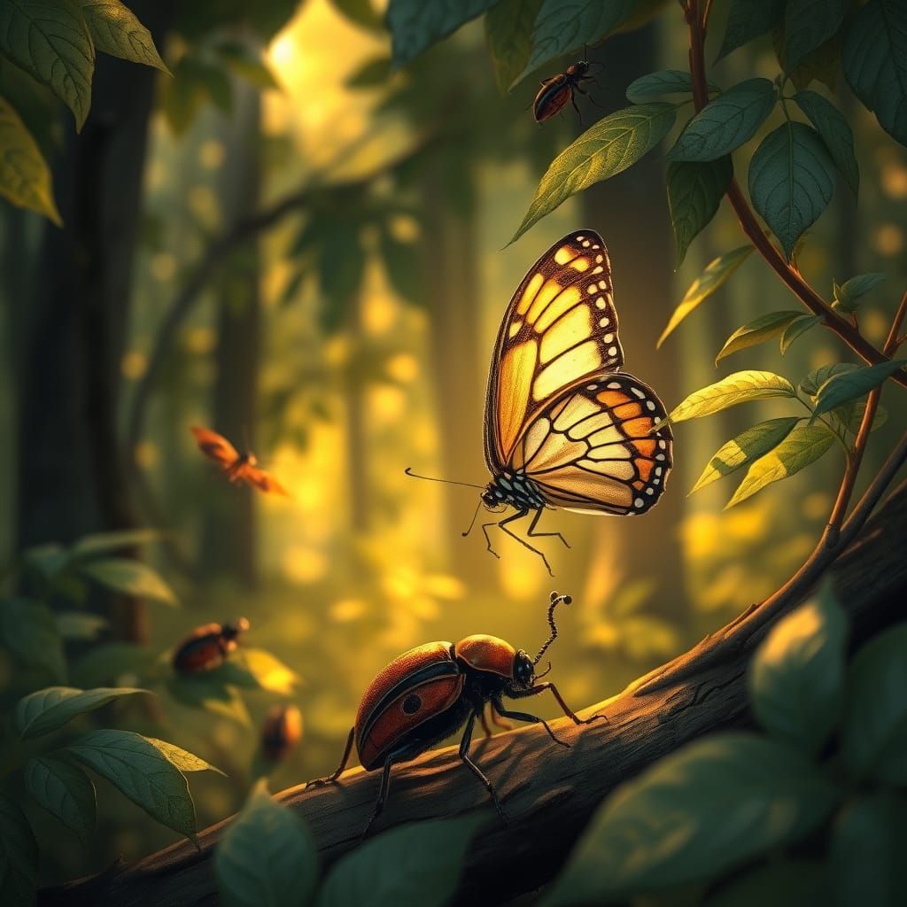 Insects in Forest, Gurney, Loish, Stalenhag Style