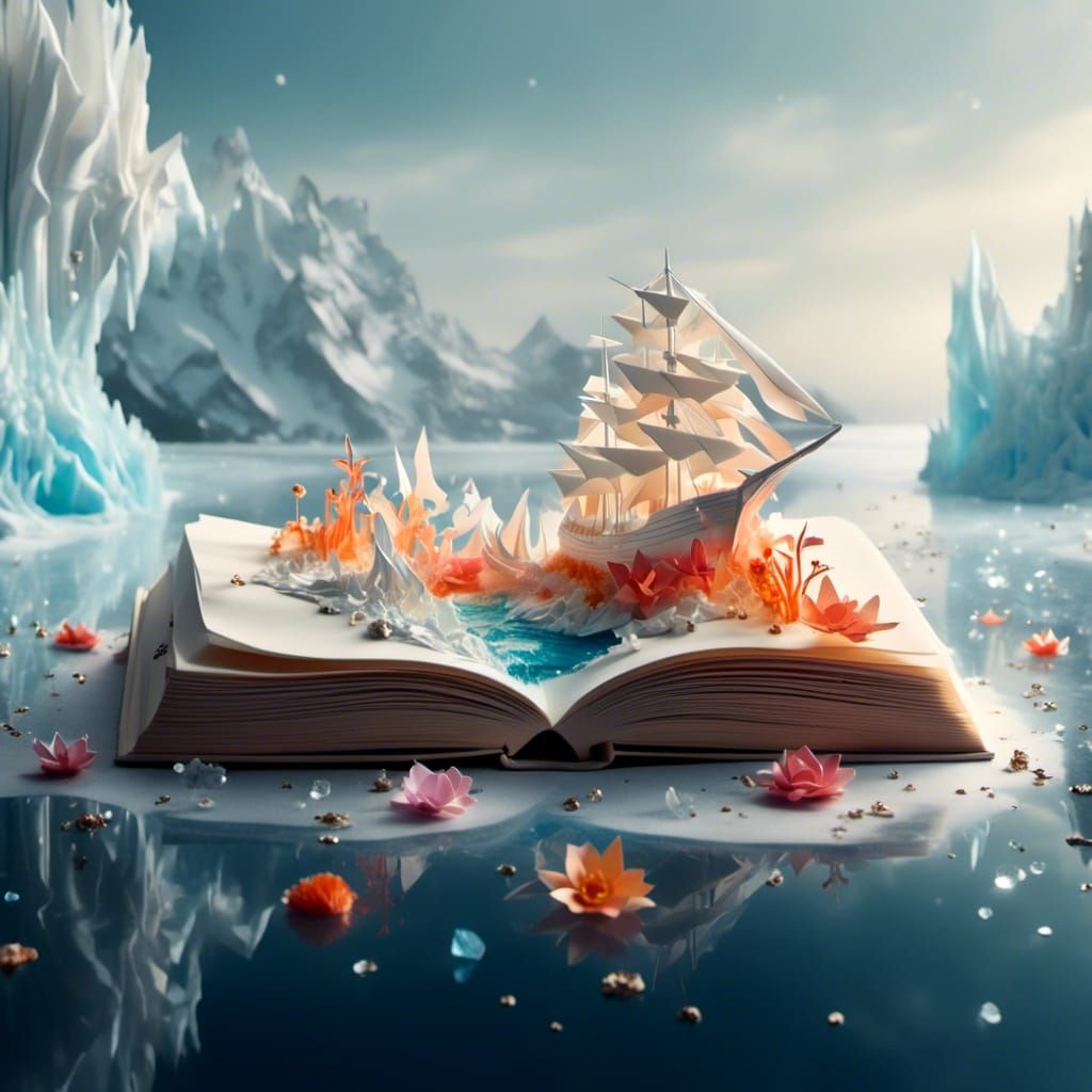 Origami Book Diorama with Pressed Flowers