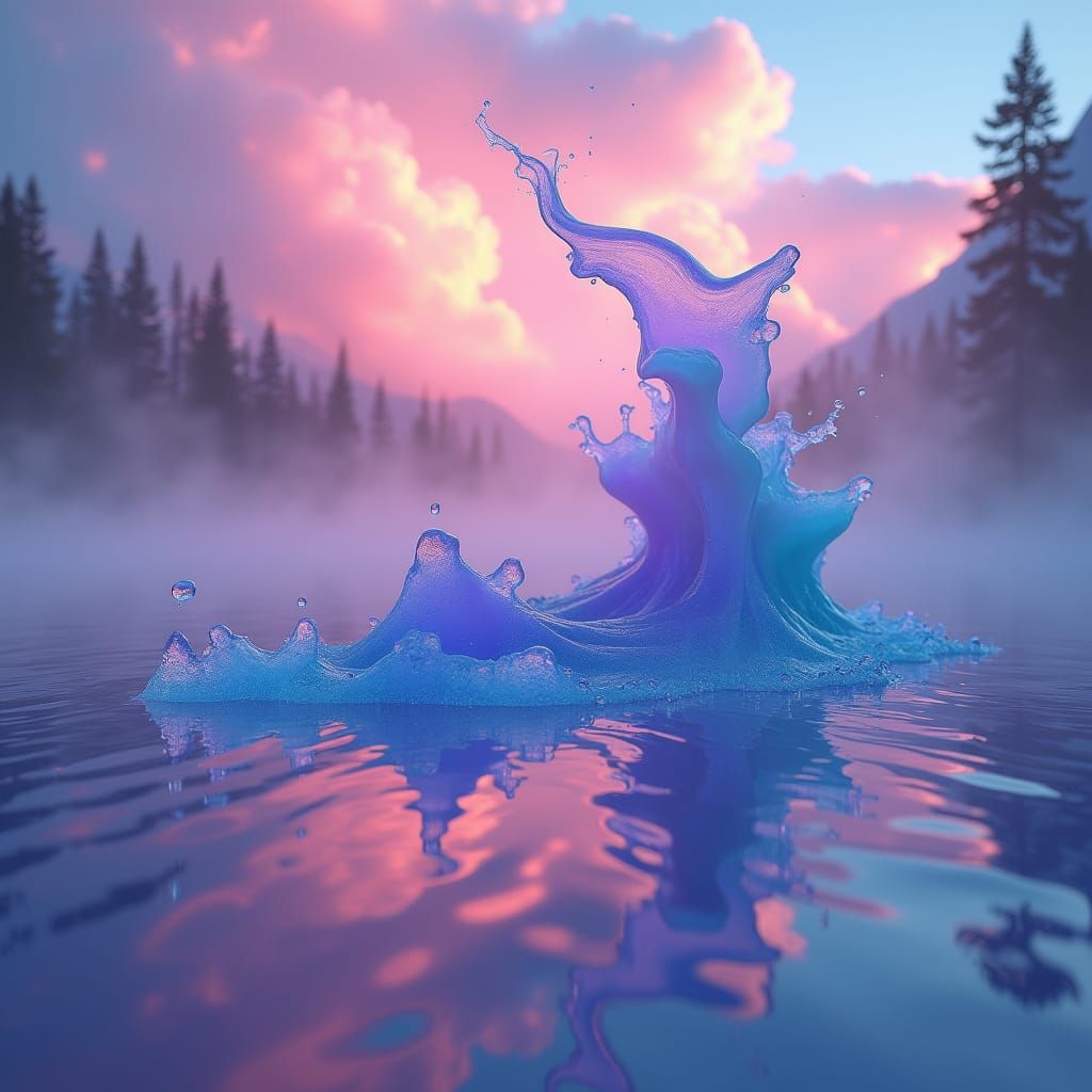 Mystical Lake of Non-Newtonian Fluids in Sci-Fi Style