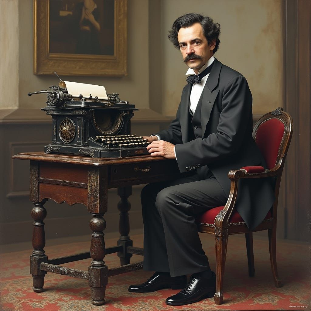 Vintage Remington Typewriter in a Literary Setting