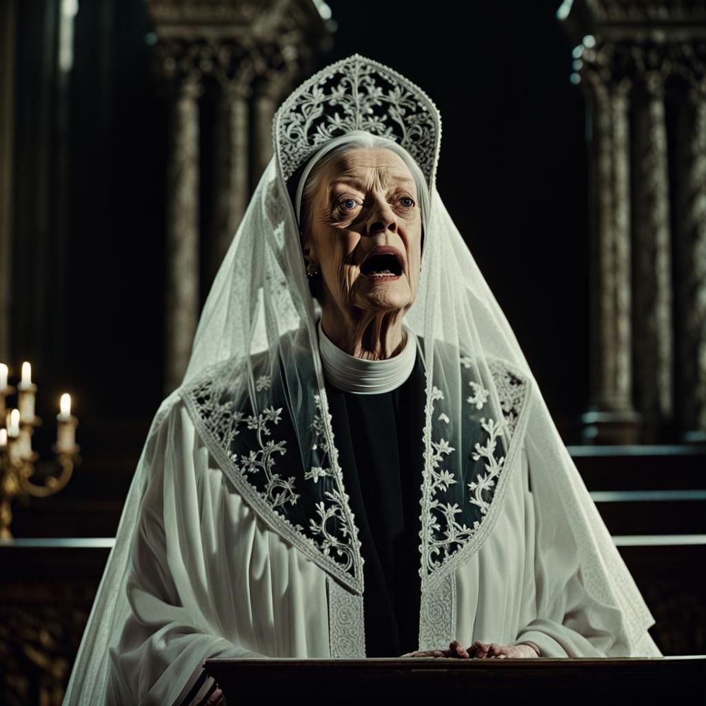 Furious Nun Belts Soulful Tune in Baroque Church