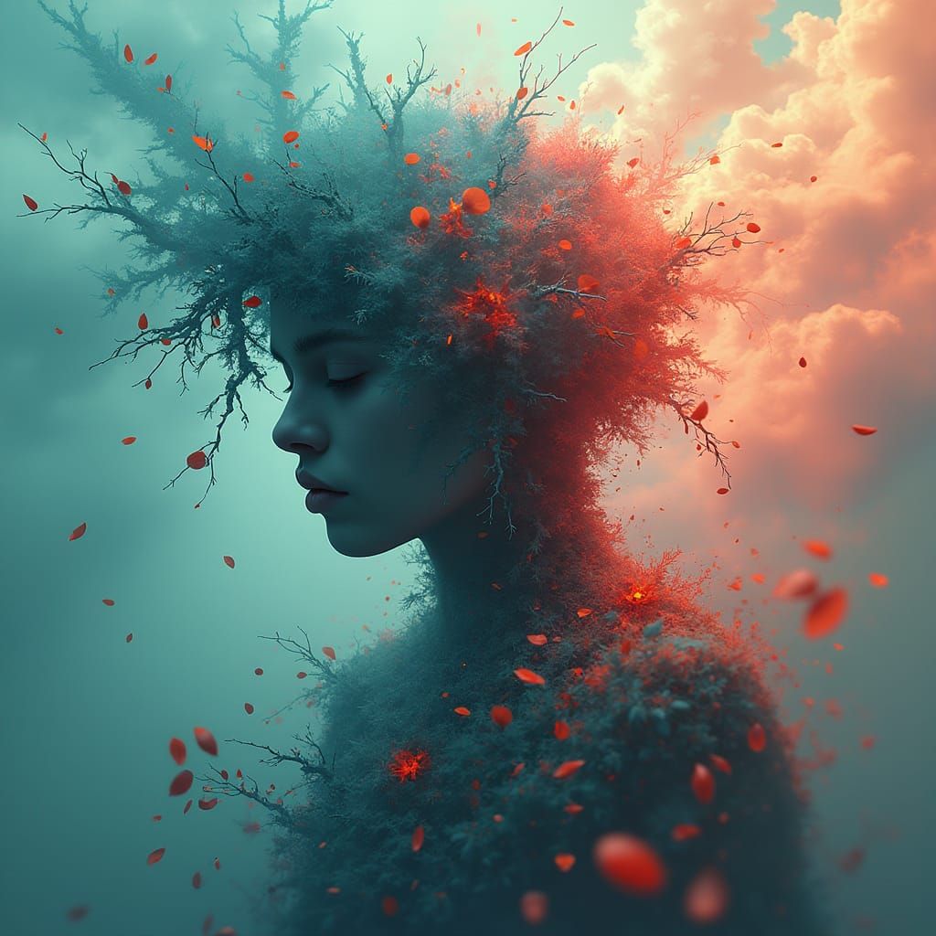 Mystical Logo: Androgynous Figure Blending Seamlessly