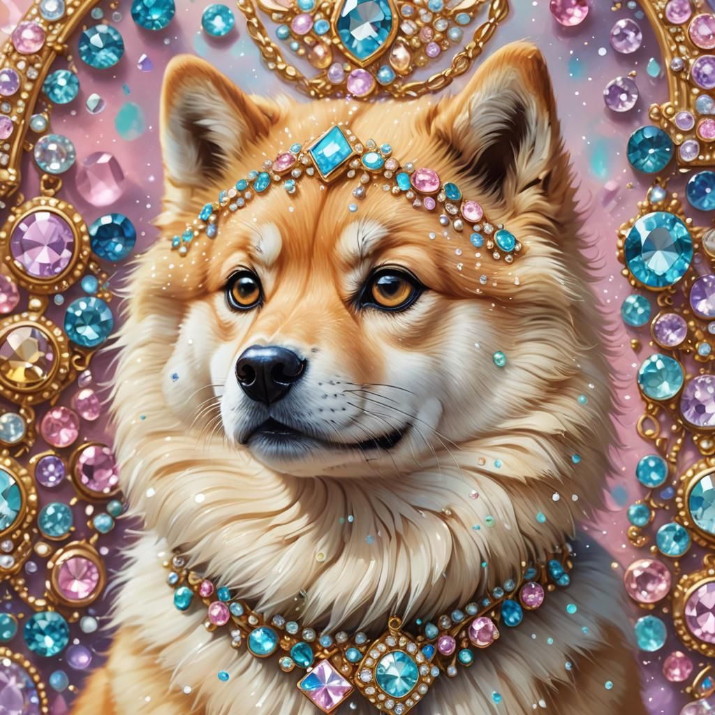 Diamond Doge: Kawaii Pastel Portrait in Anime Style