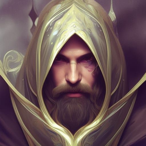 Elven Mage Portrait with Magical Power