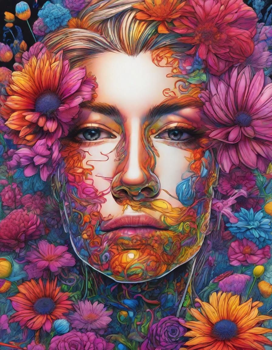 Burning Liquid Flowers: A Cinematic Pen Drawing