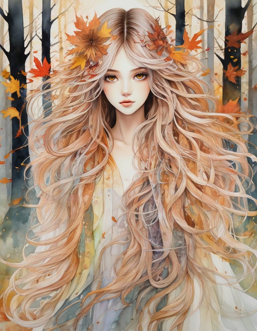 Ethereal Air Spirit in Watercolor Style