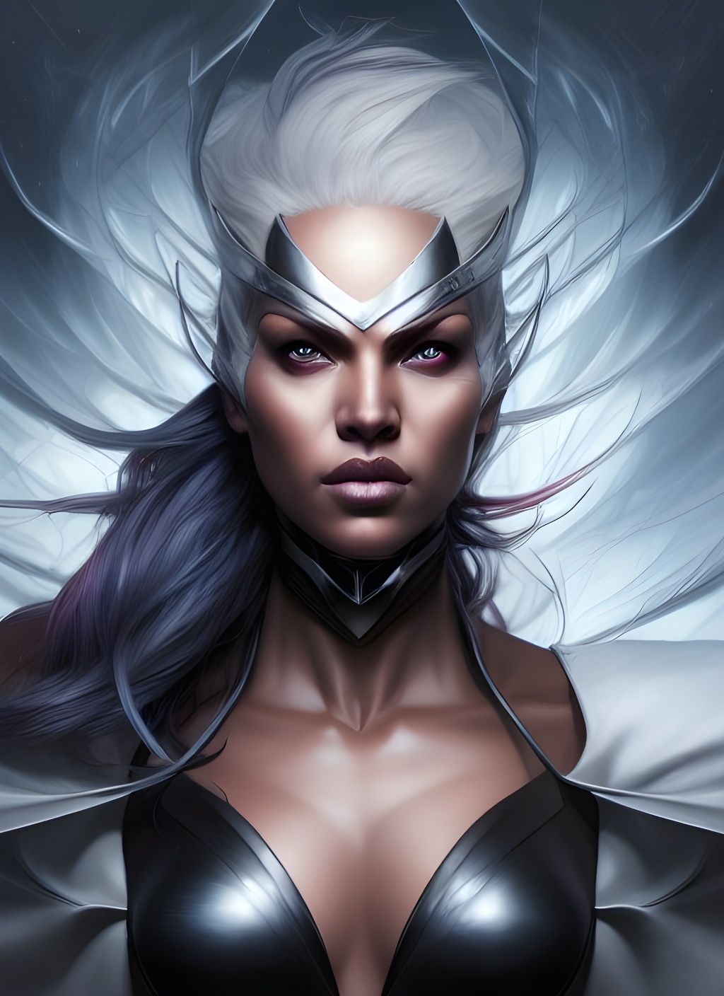 Hyperdetailed Storm Superhero Portrait in Matte Painting Sty...