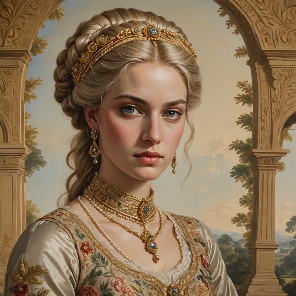 Neoclassical Portrait of a French Woman in India