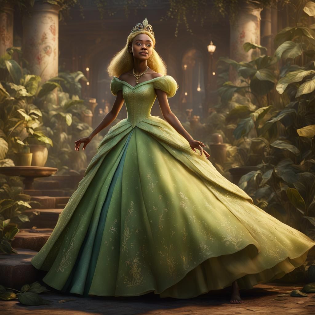 Dakota Fanning as Tiana: Hyperrealistic Disney Art